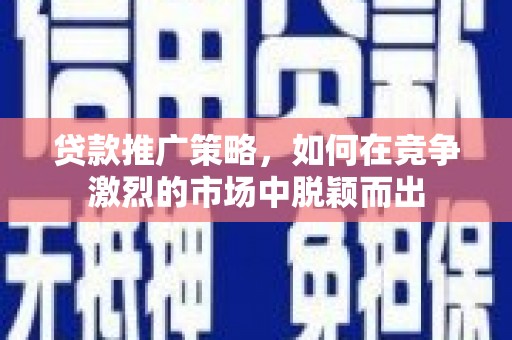 屏山贷款推广策略，如何在竞争激烈的市场中脱颖而出