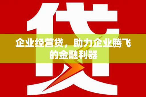 屏山企业经营贷，助力企业腾飞的金融利器