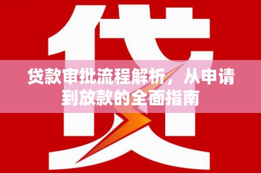 屏山贷款审批流程解析，从申请到放款的全面指南