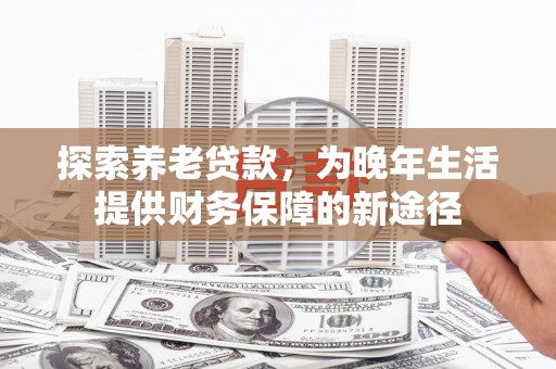 屏山探索养老贷款，为晚年生活提供财务保障的新途径