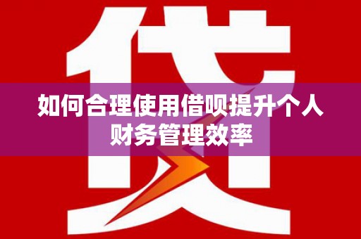 屏山如何合理使用借呗提升个人财务管理效率
