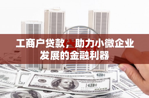 屏山工商户贷款，助力小微企业发展的金融利器