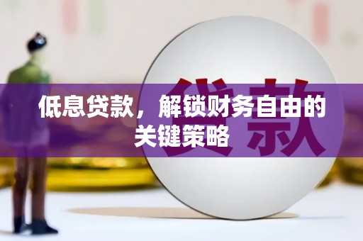 屏山低息贷款，解锁财务自由的关键策略